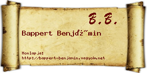 Bappert Benjámin névjegykártya